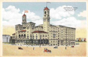 Jefferson Hotel Franklin Street Richmond Virginia 1920c postcard