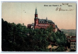 Plauen Saxony Germany Postcard Greetings from Plauen i. V. Castle 1905