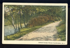 Fairview, New Jersey/NJ Postcard, Greetings From Fairview, Country Road By River
