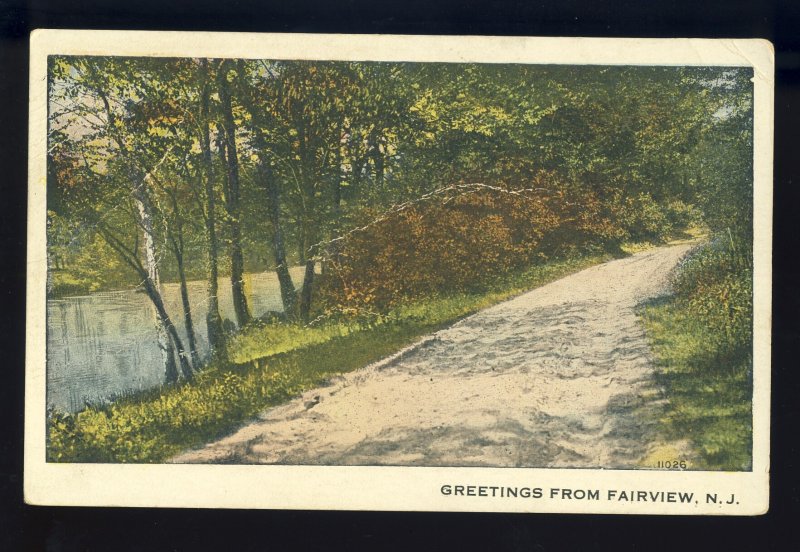 Fairview, New Jersey/NJ Postcard, Greetings From Fairview, Country Road By River