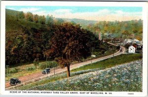 Postcard HIGHWAY SCENE Wheeling West Virginia WV AO4471
