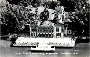 1940s Aerial View Ringling Mansion Sarasota Florida Real Photo Postcard