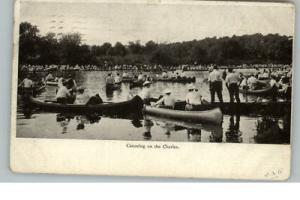 Charles MA Canoeing c1910 Postcard