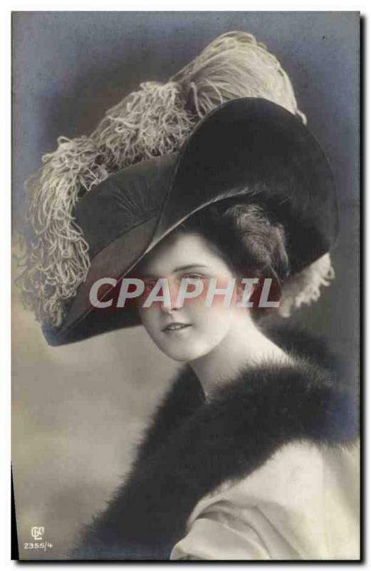 Postcard Old Fashion Woman Hat