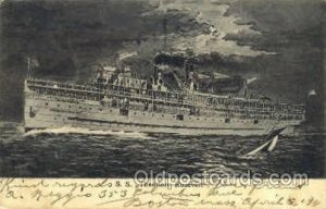 S.S. Theodore Roosevelt Ship Ocean Liners, 1911 light corner wear, writing on...