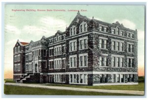 1909 Engineering Building Kansas State University Stair Lawrence Kansas Postcard