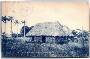 A Country Hut, Thatch Cuba Vintage Postcard I12