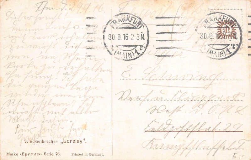 L158 Germany 1916 v. Eckenbrecher „Loreley. vintage postcard