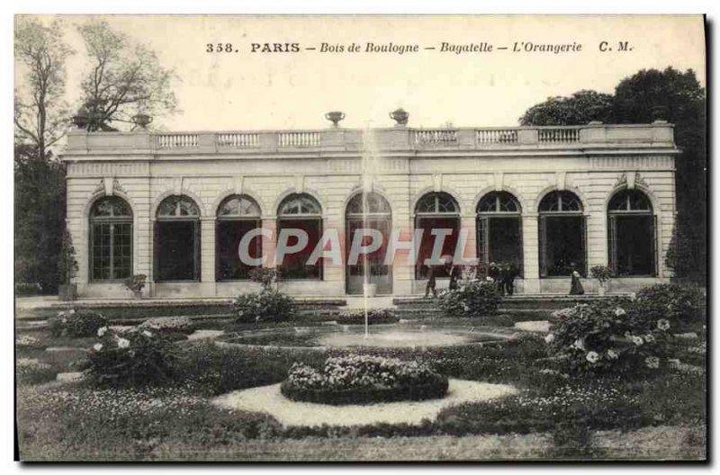 Old Postcard Paris Bois De Boulogne Bagatele L & # 39Orangerie