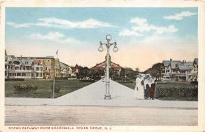 Ocean Grove New Jersey~Ocean Pathway @ Boardwalk~Ladies by Lamppost~1920s