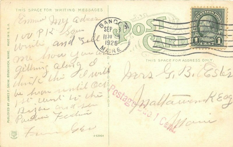 Bangor Maine c1910 Postcard Main Street Streetcar