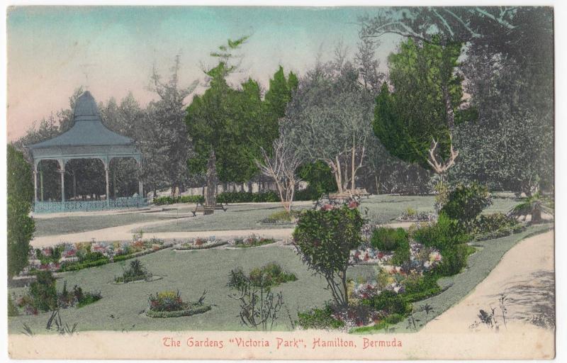 Bermuda; The Gardens, Victoria Park, Hamilton PPC By AE Bourne, Unused, c 1910's