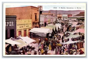 Marketplace Street View Somewhere In  Mexico UNP WB  Postcard W2