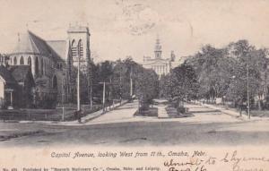 Nebraska Omaha Capitol Avenue Looking West From 17th 1906