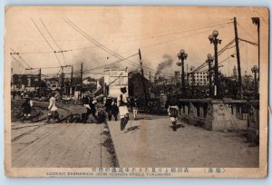 Japan Postcard Looking Bashamichi From Yoshida Bridge Yokohama c1920's