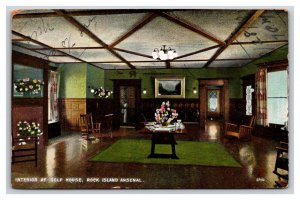 Armory Golf House Interior Rock Island Illinois IL 1910 UDB Postcard D20