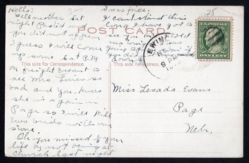 New Jersey PATERSON Passaic Falls in Winter - pm1910 Divided Back
