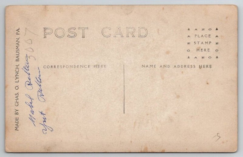 RPPC Bausman PA Two Young Men With Bandanas Pretty Mabel Camp Scene Postcard U23