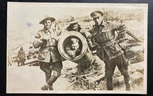 Mint USA Real Picture Postcard RPPC Us Army In France WW1 In A Cannon Artillery