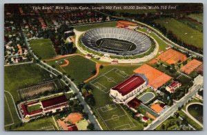 Postcard New Haven Connecticut c1943 Yale Bowl Aerial View Home Of Yale Bulldogs