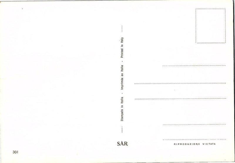 Italian Printed Easter with Chick & Eggs/Flowers Vintage 1960s Postcard