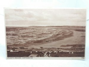 Vintage Postcard Atlantic Breakers at  Westward Ho Devon 1950