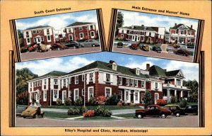 Meridian Mississippi MS Riley's Hospital and Clinic Vintage Postcard