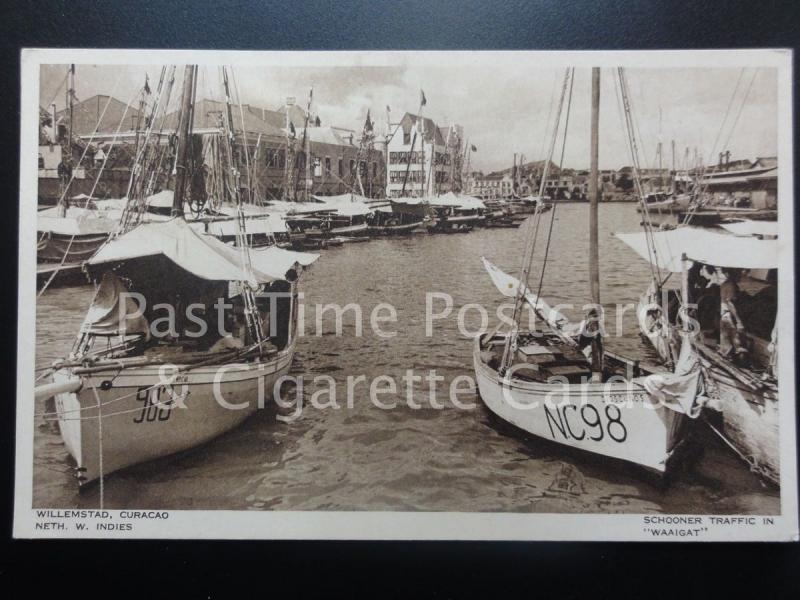 West Indies: Willemstad, Curacao - Schooner Traffic in Waaight Old PC