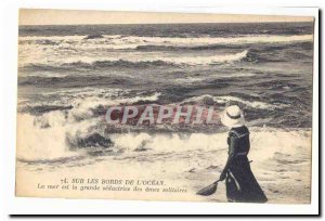 On the banks of the & # 39ocean Old Postcard The sea is the great seductress ...