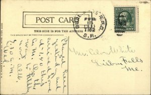 Woonsocket RI Market Square From Arnold St. RPO Cancel c1910 Postcard