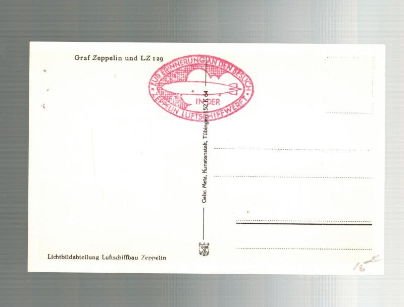 Allemagne Hindenburg & Graf Zeppelin Flying Véritable Photo Carte Postale Lz 127