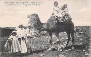 MAZAGAN MOROCCO AFRICA~ARAB WOMEN RETURNING FROM A FEAST~R HEDRICH POSTCARD 1907