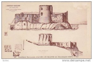 2Views, Château Gaillard, D'Apres Les Releves De Malencon (1887), Eure, Fran...