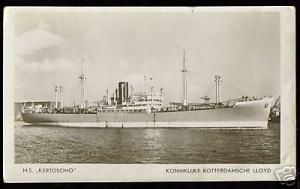 Royal Dutch Lloyd, M.S. Kertosono (1940s) RPPC