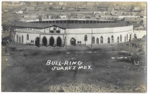 RPPC Bullfighting  Bull Ring in Juarez Mexico