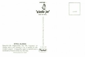 Alaska Airlines Landing in Sitka Alaska Mt Edgecombe Airplane Postcard