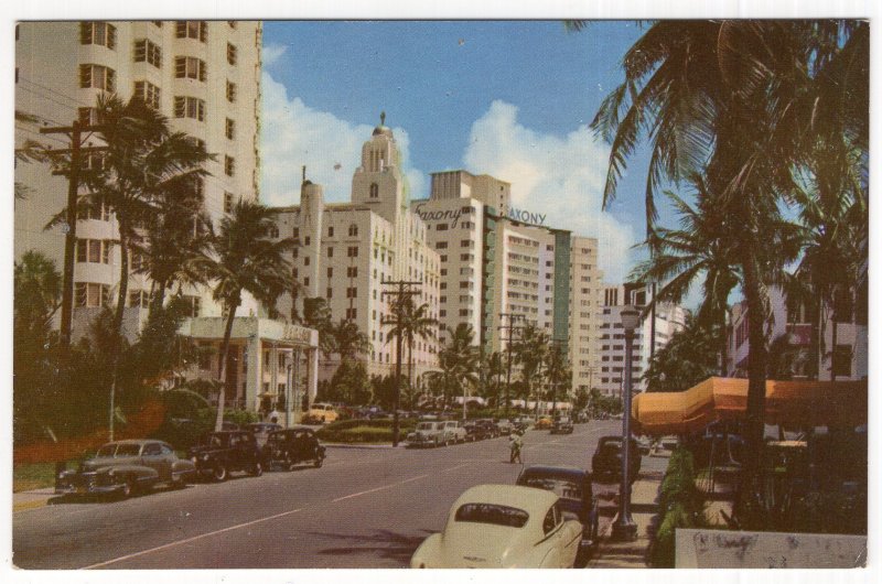 Miami Beach, Florida, Luxurious Hotels Along Collins Avenue