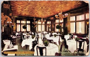 1912 Southern Hotel St. Louis Missouri MO Restaurant Corner Room Posted Postcard
