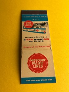 Vintage Matchbook Cover Missouri Pacific Lines Railroad MB182