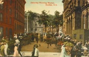 HALIFAX NS Saturday Market STREET SCENE c1910 PC