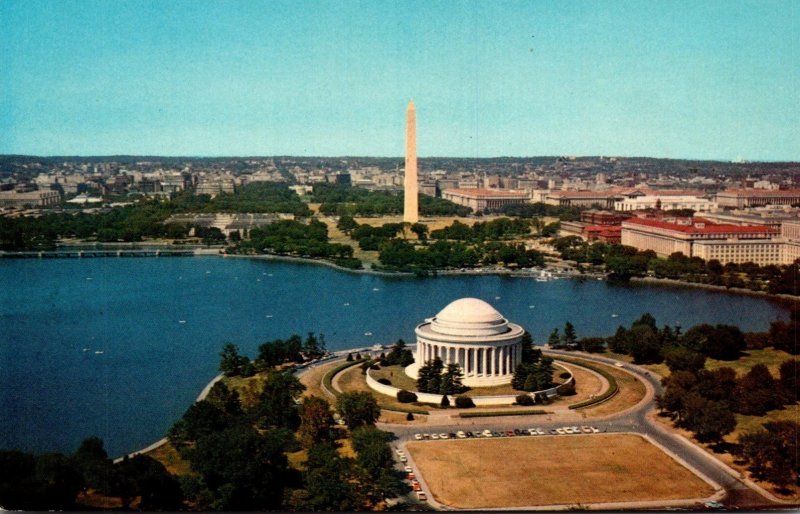 Washington D C Aerial View Showing Jefferson Memorial and Washington Monument