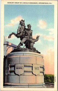Postcard MONUMENT SCENE Springfield Illinois IL AK7733