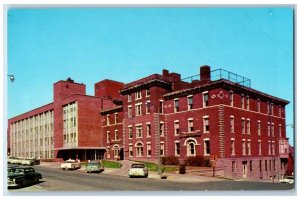 Burlington Hospital Building Cars Street View Burlington Iowa IA Postcard