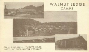 Autos Burlington Vermont 1930s Walnut Ledge Camps Postcard Multi View 9006