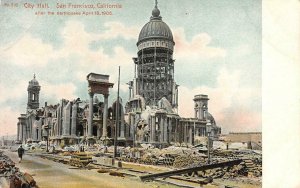 City Hall 1908 Earthquake Damage San Francisco, CA Weidner Vintage Postcard