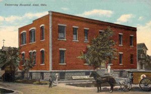 University Hospital Horse Wagon Ambulance Enid Oklahoma 1910c postcard