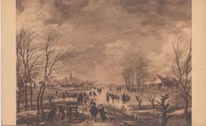 BF18522 a van der neer les plaisris de l hiver painting art front/back image