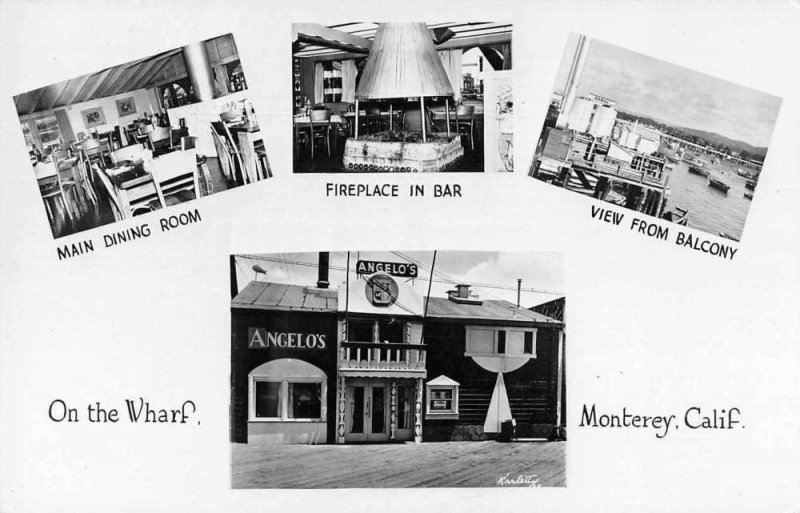 Monterey California Angelo's Restaurant Real Photo Vintage Postcard JJ649023