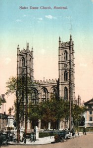 Vintage Postcard 1915 Notre Dame Church Parish Montreal Canada Valentine & Sons