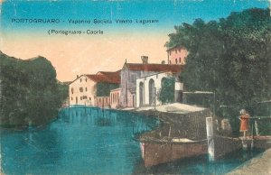 Italy sail & navigation themed postcard Portogruaro paddle steamer